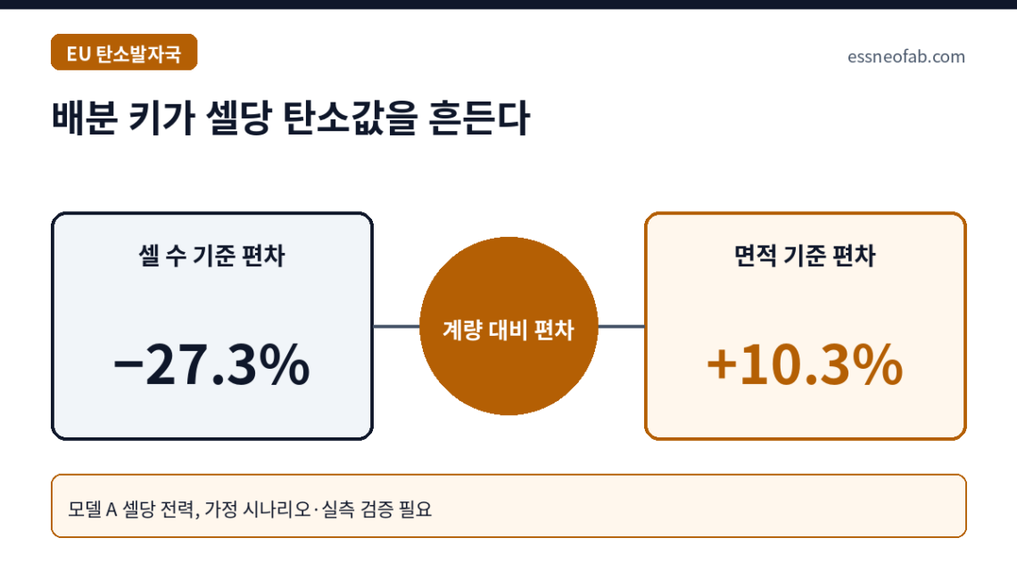 배분 키가 셀당 탄소값을 흔든다